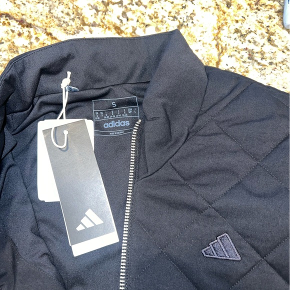 Adidas Women's Black Quilted Jacket Full‎ Zip Small NEW WITH TAGS - Picture 4 of 5